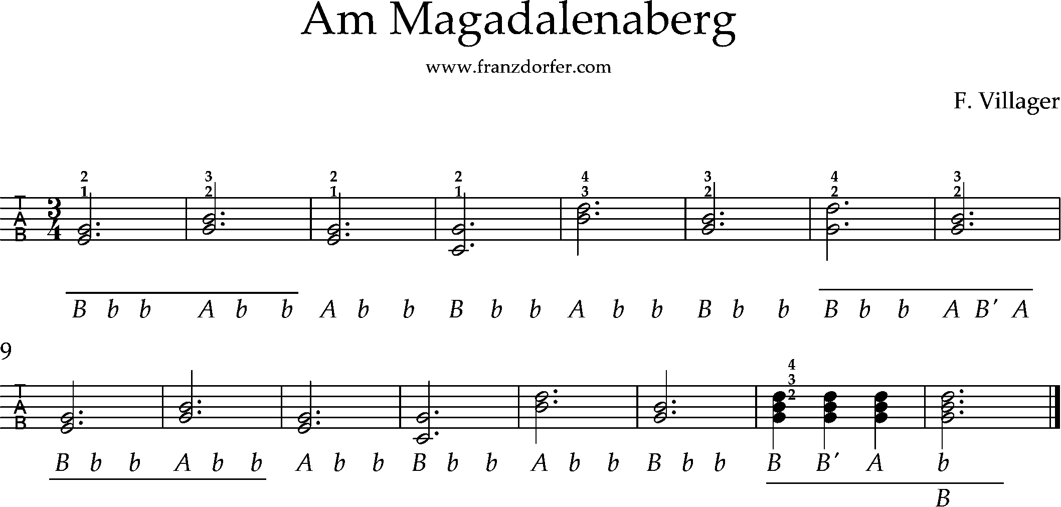sterische lernen- Walzer -Am MAgdalenaberg+basslauf- griffschrift